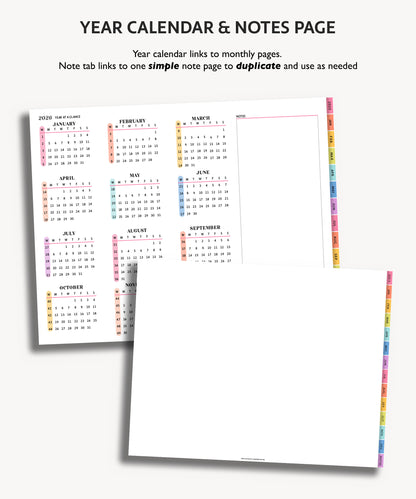 2026 Simple Landscape Monthly Digital Planner | Modern Minimal