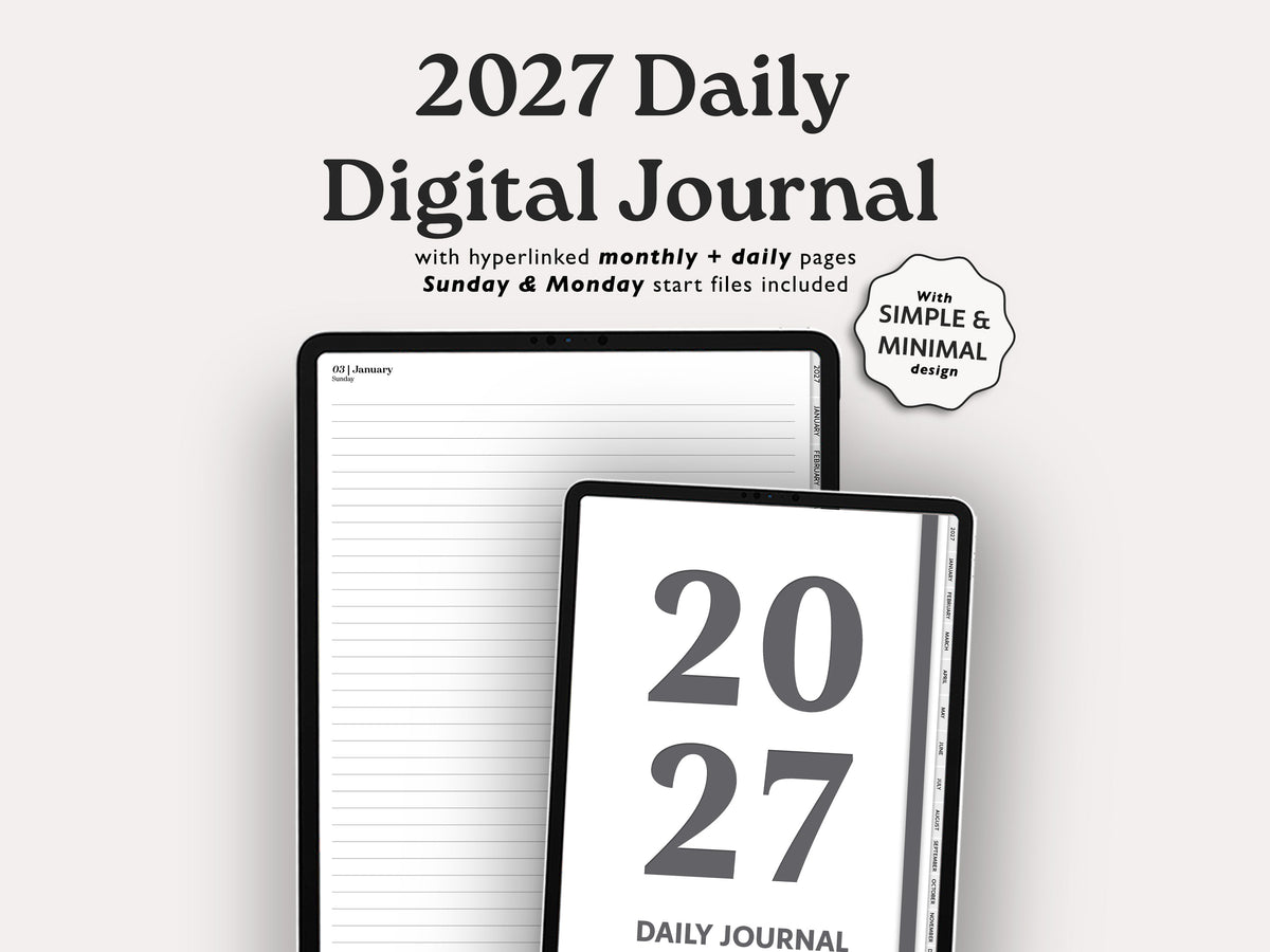 2027 Daily Journal | Minimal Modern Simple Diary