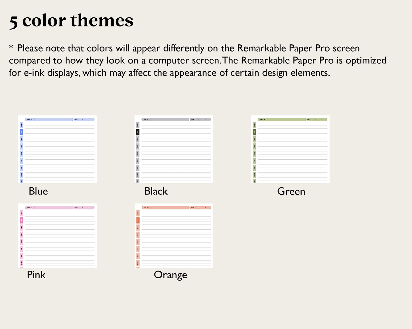 12 Section Notebook | for reMarkable Paper Pro
