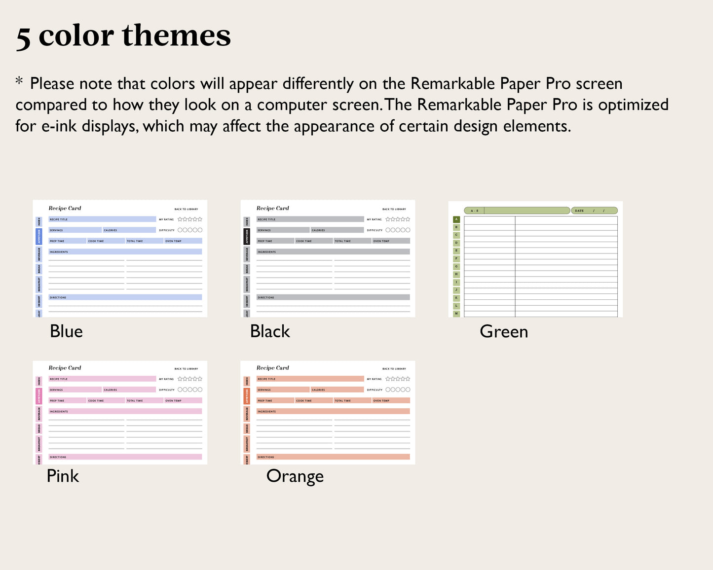 Recipe Book | for reMarkable Paper Pro
