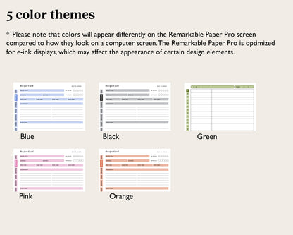 Recipe Book | for reMarkable Paper Pro
