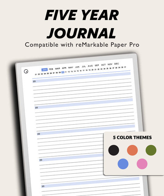 5 Year Journal | for reMarkable Paper Pro