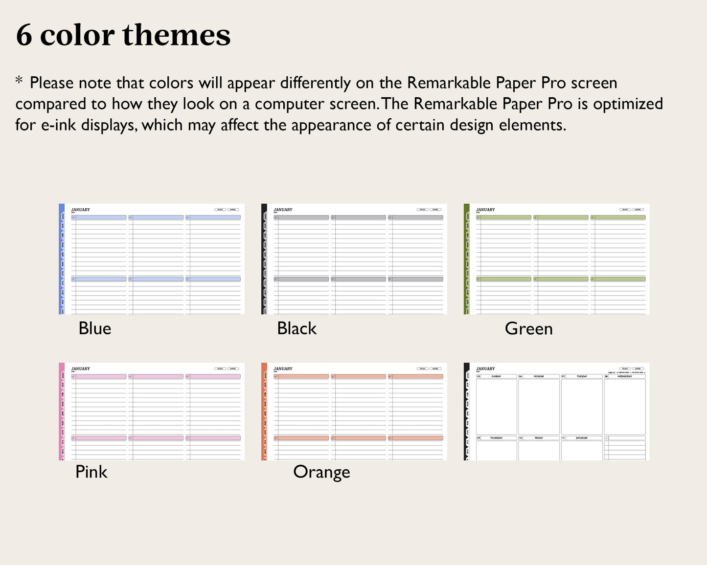 2025 Weekly Planner Landscape | for reMarkable Paper Pro