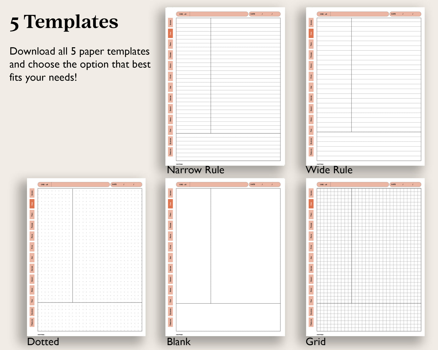 12 Section Cornell Notebook | for reMarkable Paper Pro