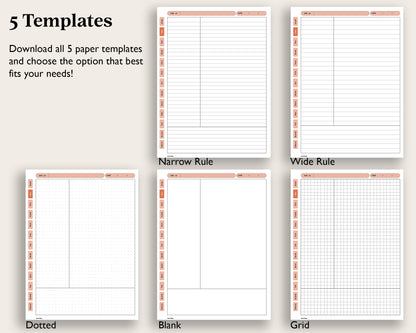 12 Section Cornell Notebook | for reMarkable Paper Pro