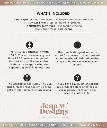 2026 Simple Landscape Monthly Digital Planner | Modern Minimal