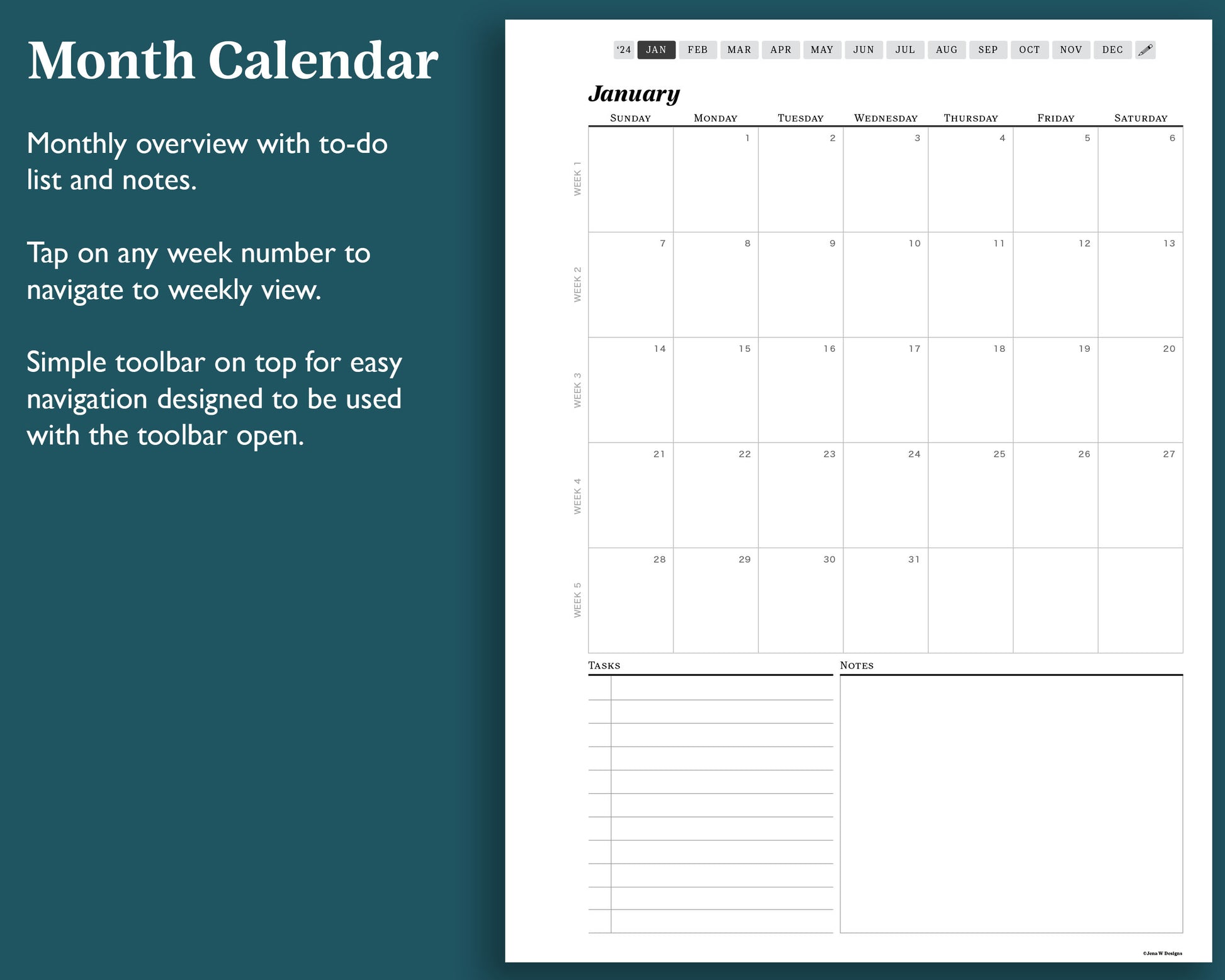 2024 Weekly Planner | for reMarkable – Jena W Designs 2024 Weekly Planner | for reMarkable – Jena W Designs