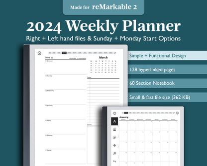 2024 Weekly Planner | for reMarkable