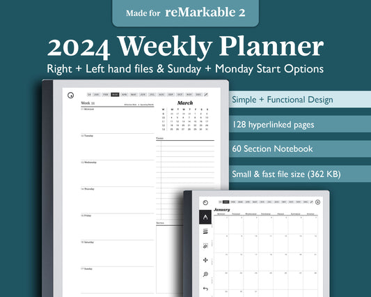 2024 Weekly Planner | for reMarkable