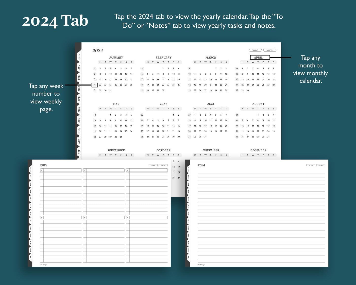 2024 Weekly Planner with To Do Lists | Landscape Planner for e-ink Devices