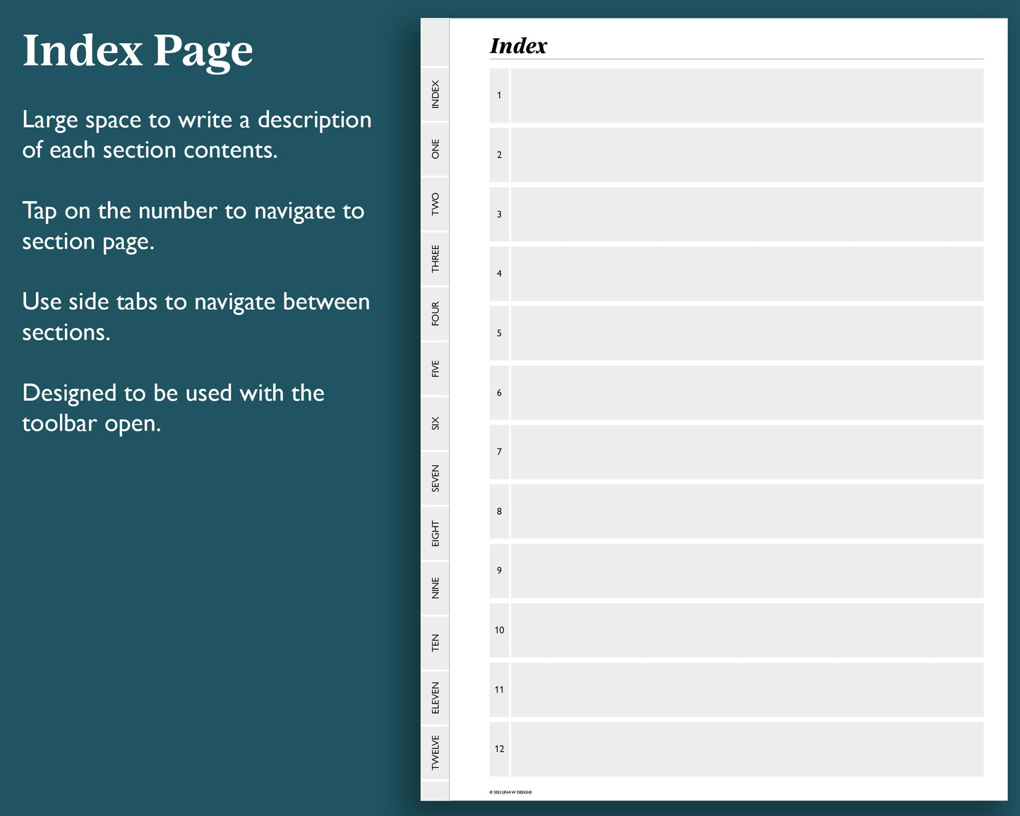 12 Section Cornell Notebook | for e-ink Devices