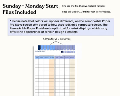 Budget Planner for reMarkable Paper Pro Move