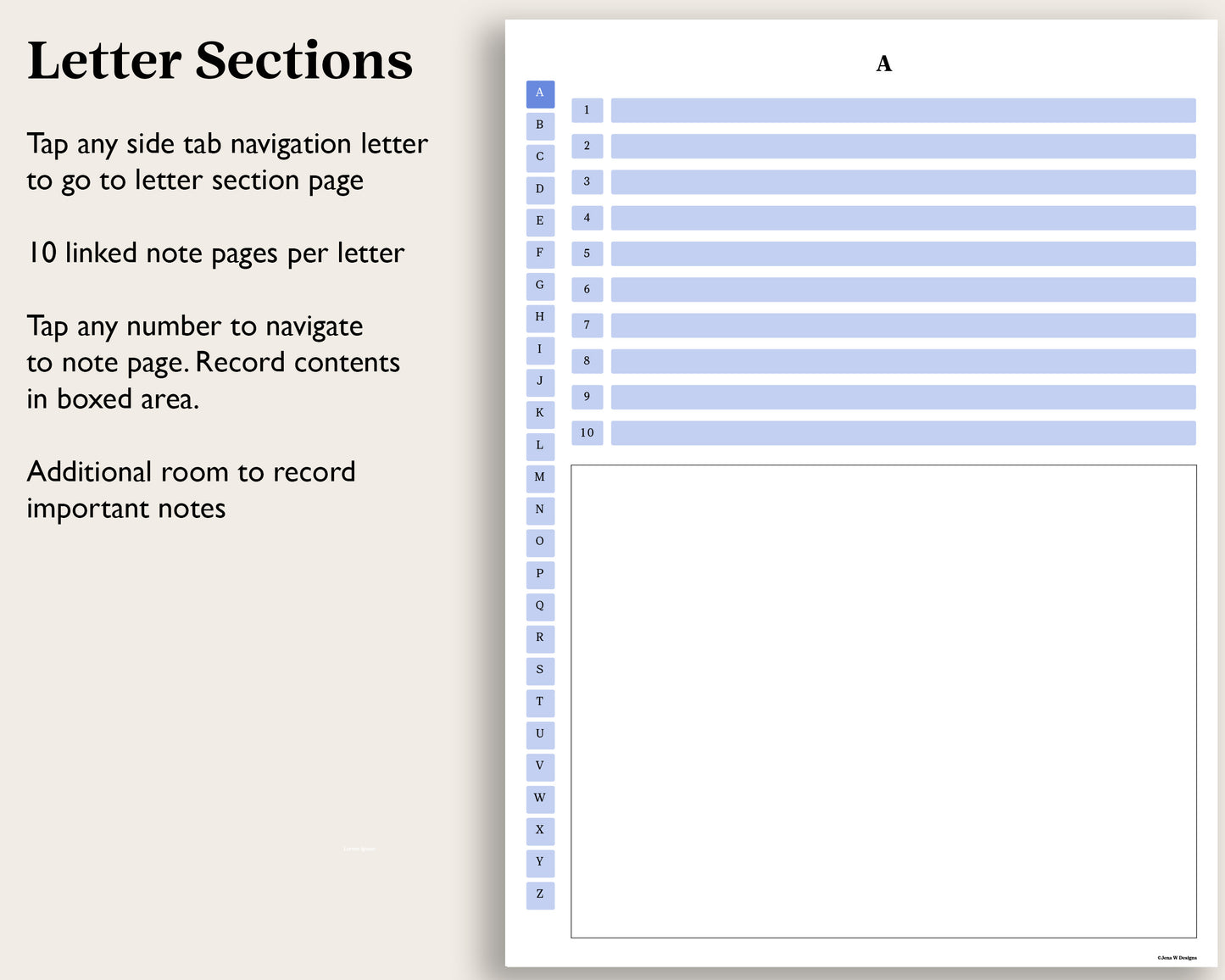 A to Z Tab Notebook | for reMarkable Paper Pro