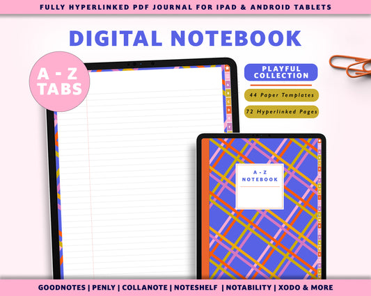 A to Z Tab Notebook | Multiple Paper & Planning Templates | Playful Collection