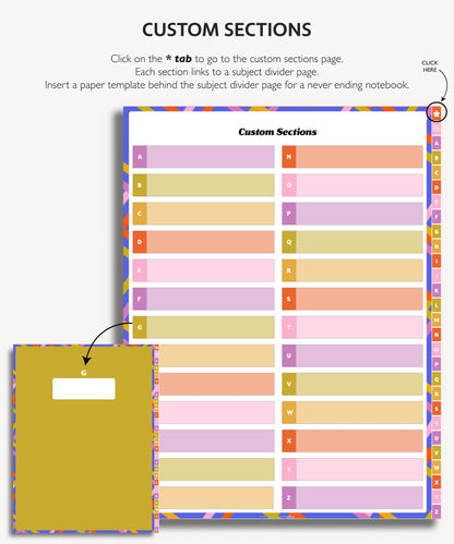 A to Z Tab Notebook | Multiple Paper & Planning Templates | Playful Collection