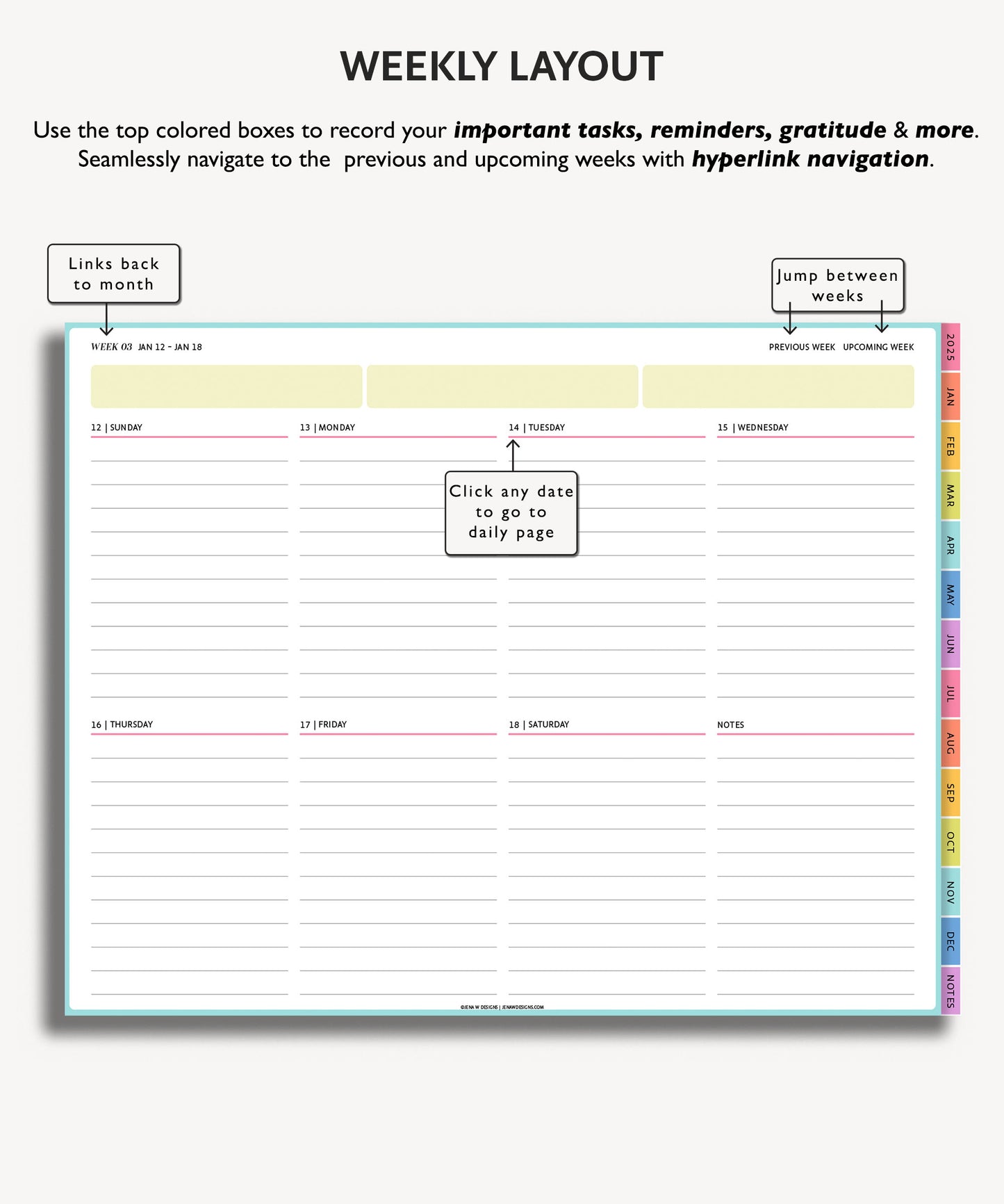 2025 Simple Landscape Daily Digital Planner | Modern Minimal