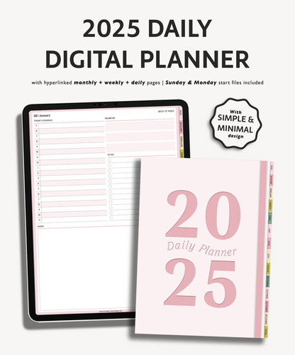 2025 Daily Planner | Minimal Modern Simple Agenda