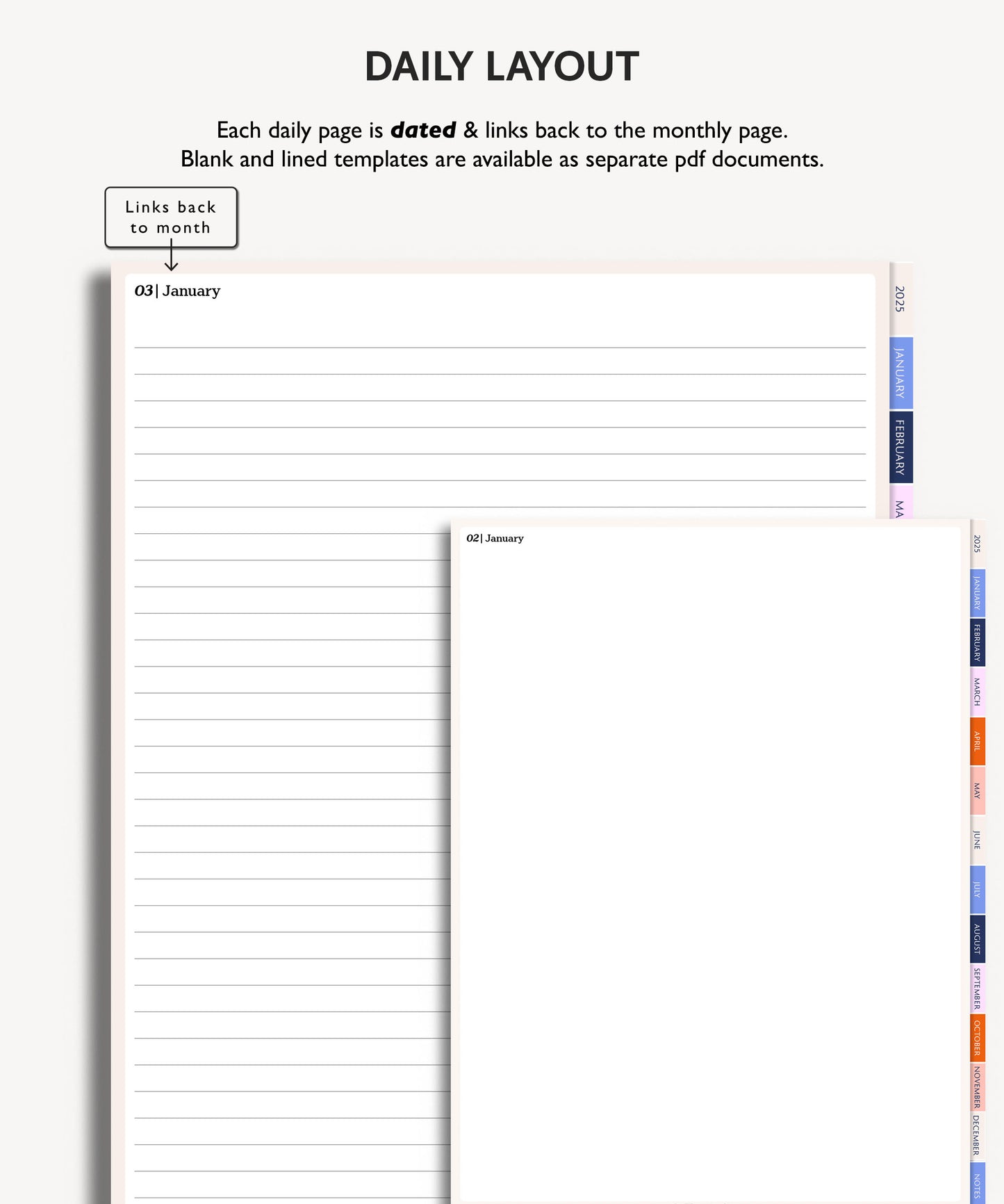 2025 Daily Journal | Minimal Modern Simple Diary