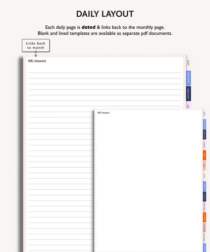 2025 Daily Journal | Minimal Modern Simple Diary