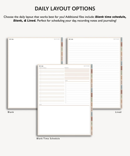 2024 2025 Mid Year Daily Planner | Minimal Modern Simple Agenda