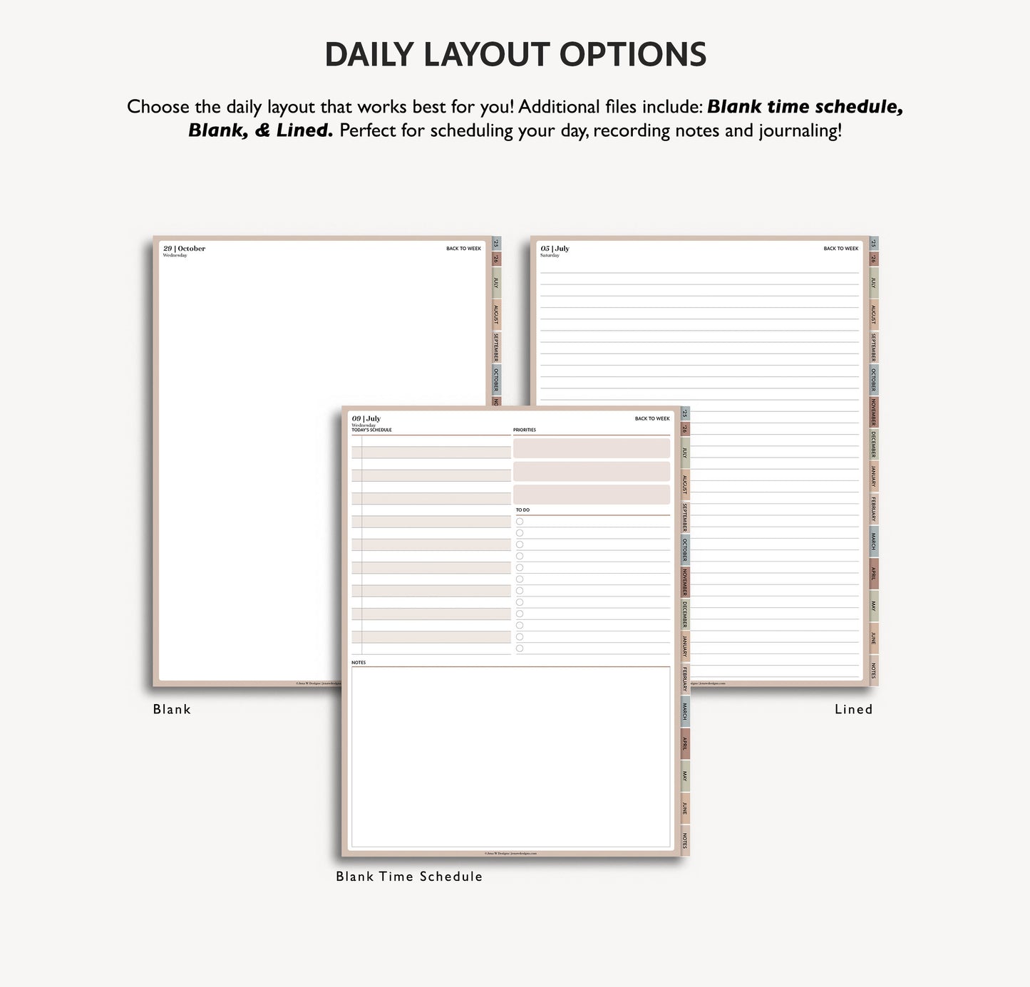 2025 2026 Mid Year Daily Planner | Minimal Modern Simple Agenda