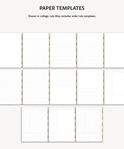 A to Z Tab Notebook | Multiple Paper & Planning Templates | Minimal Collection