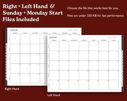 2026 Hourly Weekly Digital Planner | Landscape Planner for Kindle Scribe