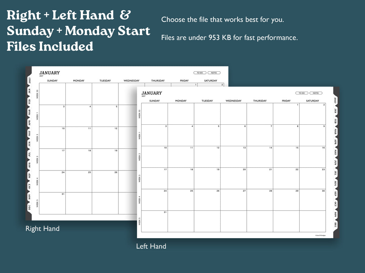 2027 Daily Planner | Landscape Planner for reMarkable 2, Paper Pro, & Paper Pure