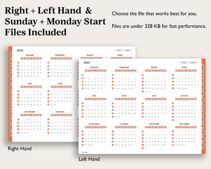 2025 Weekly Planner Landscape | for reMarkable Paper Pro