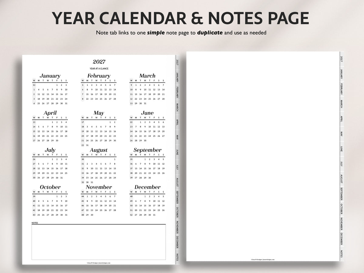 2027 Daily Journal | Minimal Modern Simple Diary