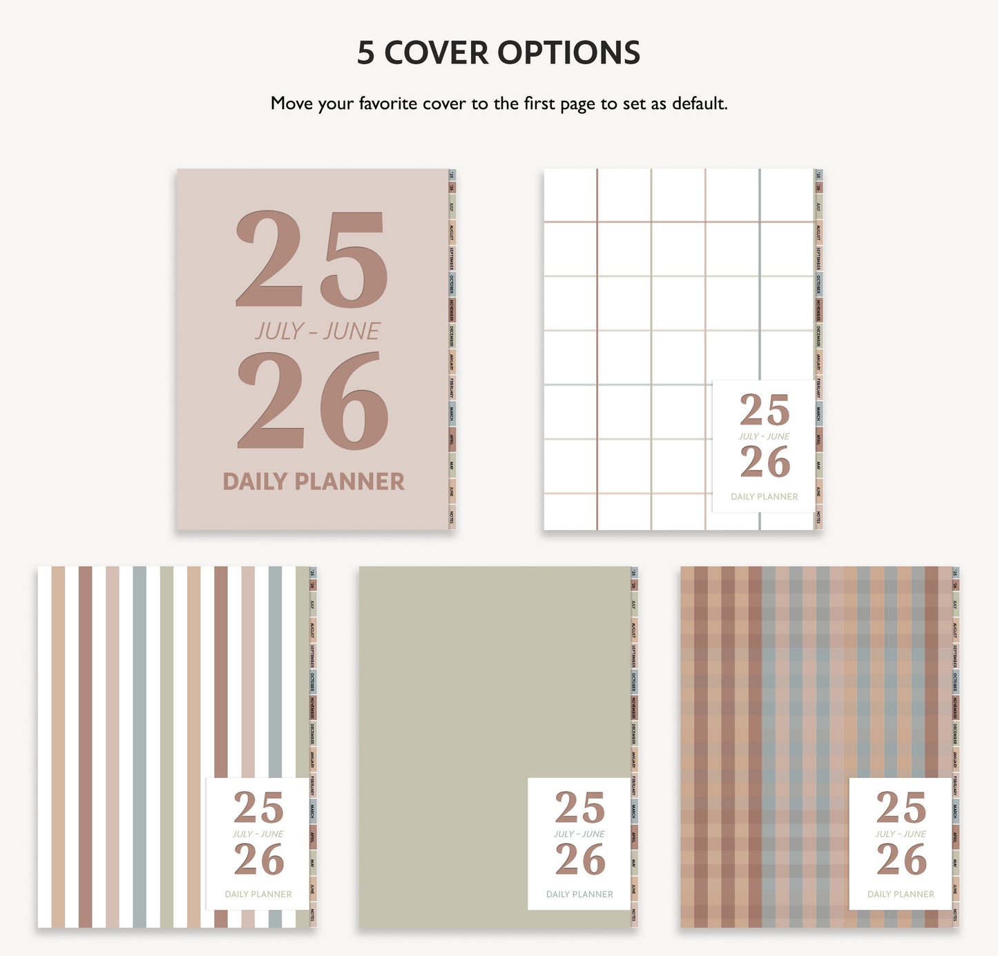 2025 2026 Mid Year Daily Planner | Minimal Modern Simple Agenda