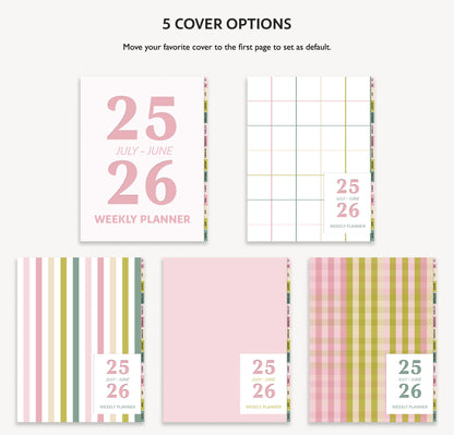 2025 2026 Mid Year Weekly Planner | Minimal Modern Simple Agenda
