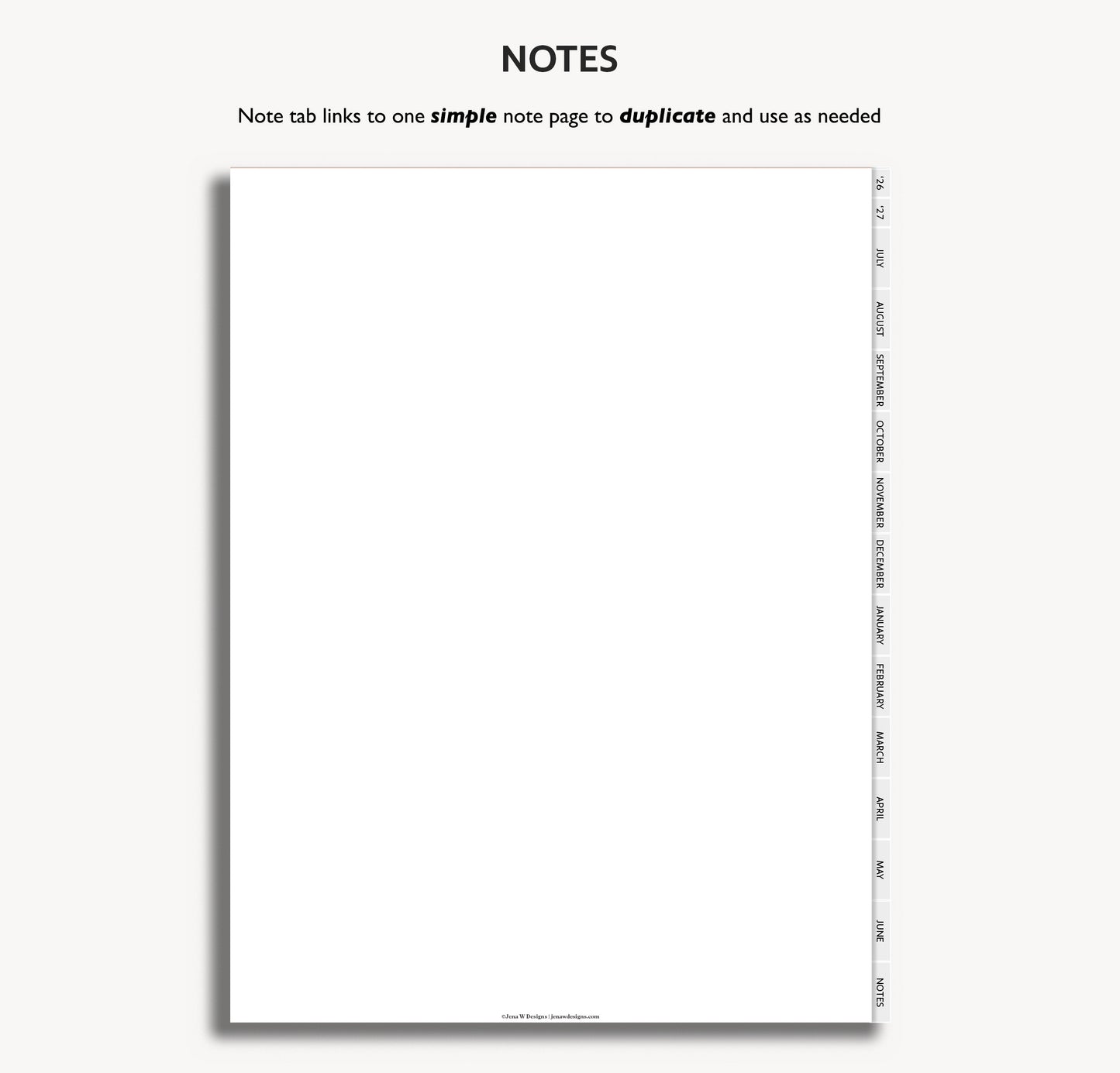 2026 2027 Mid Year Weekly Planner | Minimal Modern Simple Agenda