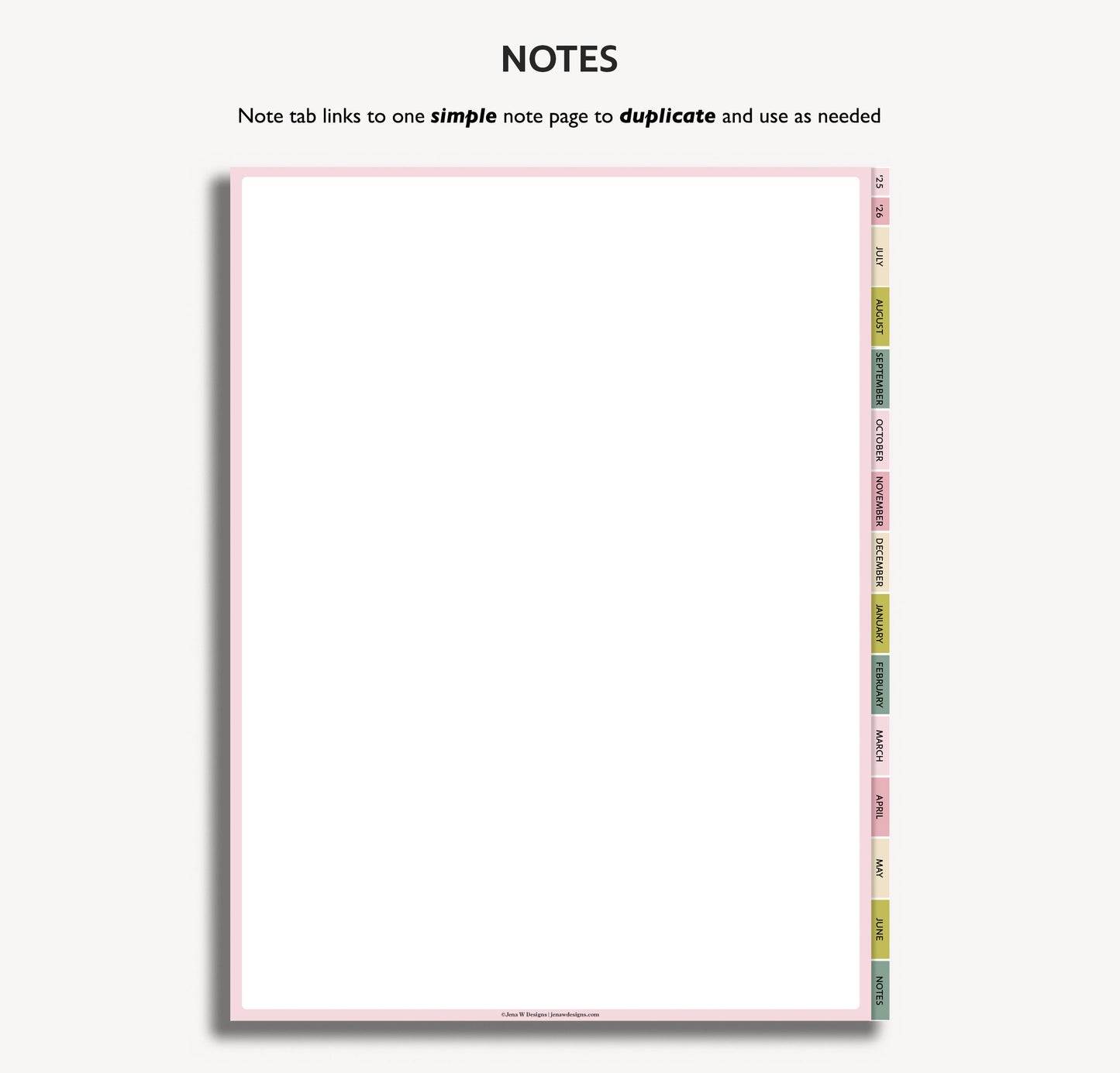 2025 2026 Mid Year Weekly Planner | Minimal Modern Simple Agenda