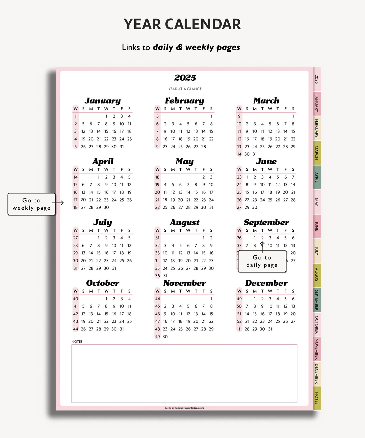 2025 Daily Planner | Minimal Modern Simple Agenda