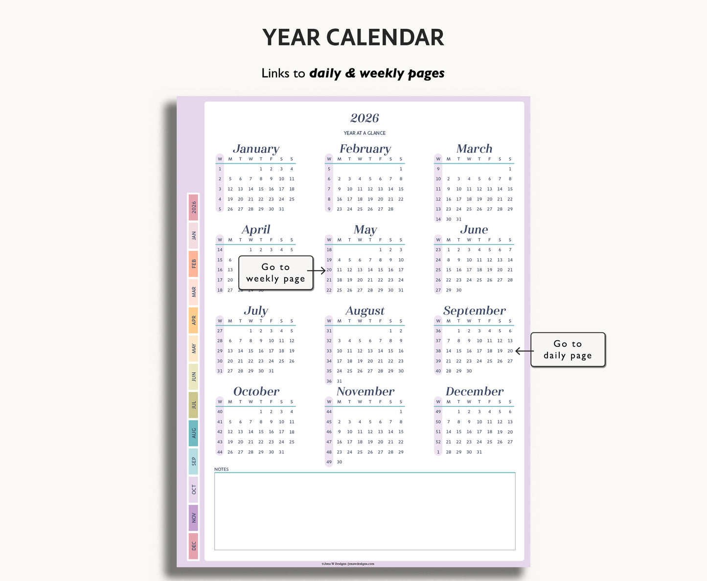 2026 Daily Planner | for Kindle Scribe Colorsoft