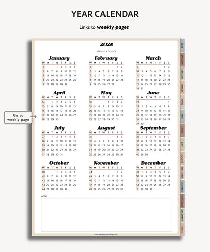 2025 Weekly Planner | Minimal Modern Simple Agenda