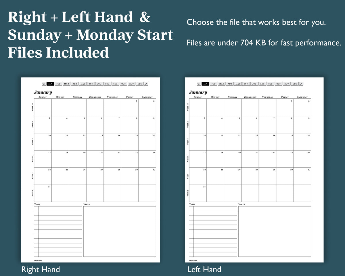 2027 Daily Journal | for reMarkable 2, Paper Pure, & Paper Pro