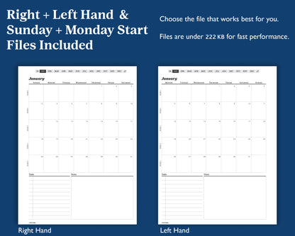 2026 Monthly Digital Planner | for Supernote