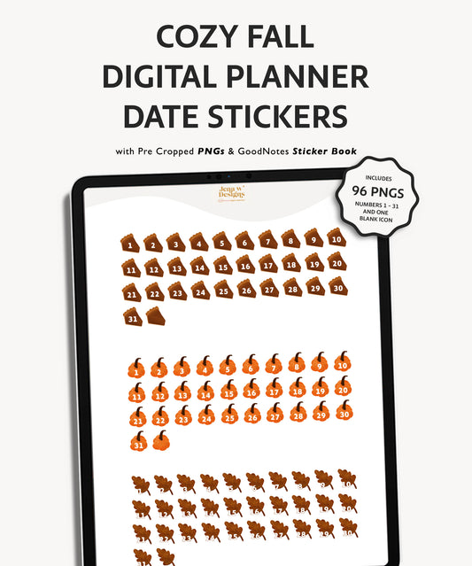 Digital Planner Date Dot Stickers | Cozy Fall