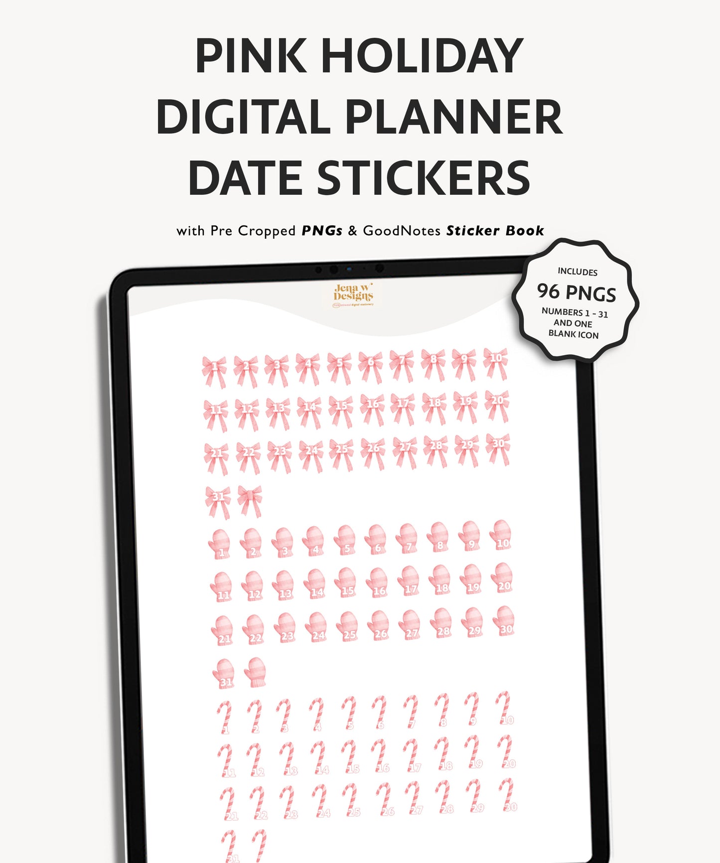 Digital Planner Date Dot Stickers | Christmas Holiday