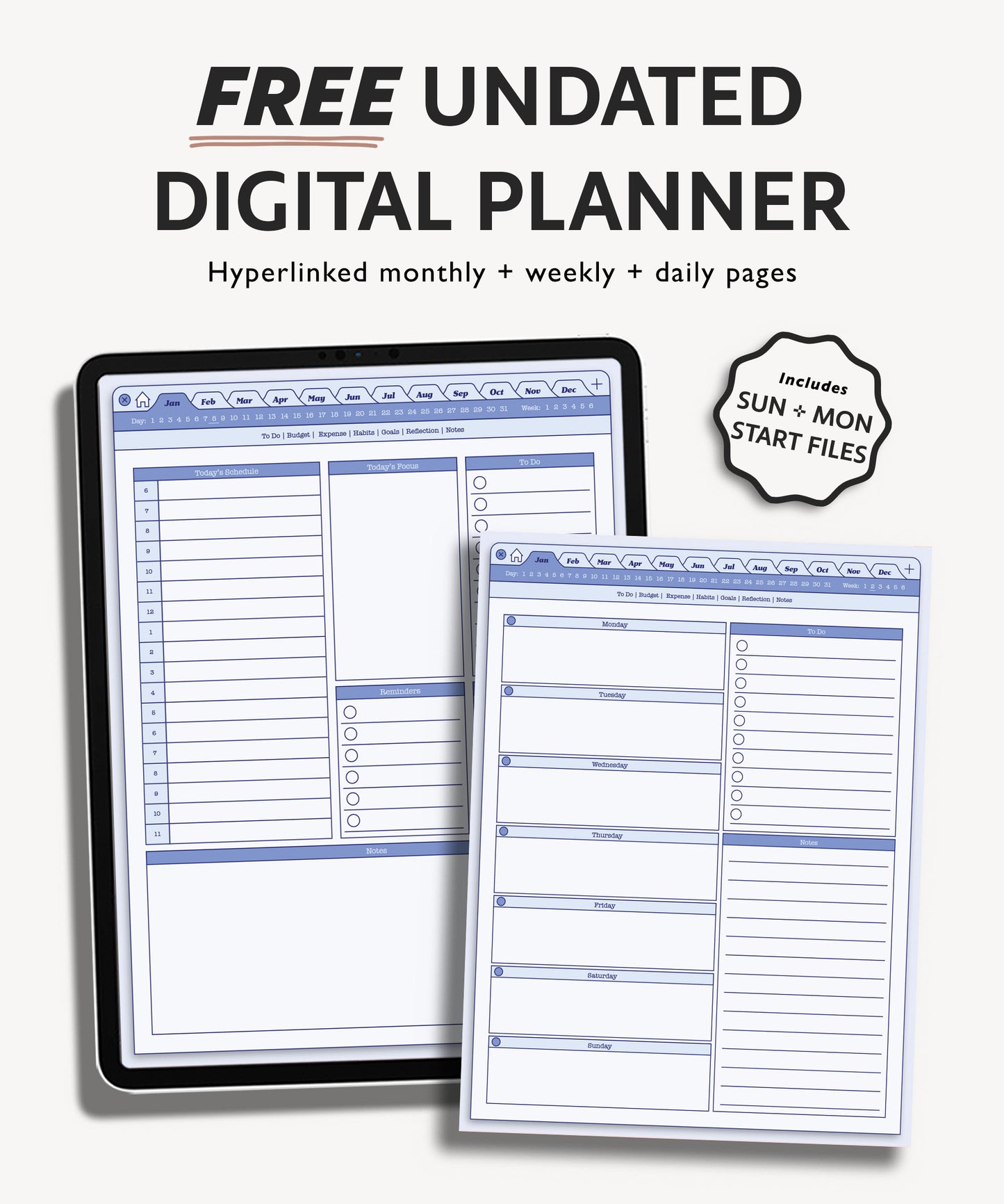 FREE Undated Daily Planner | Browser Aesthetic