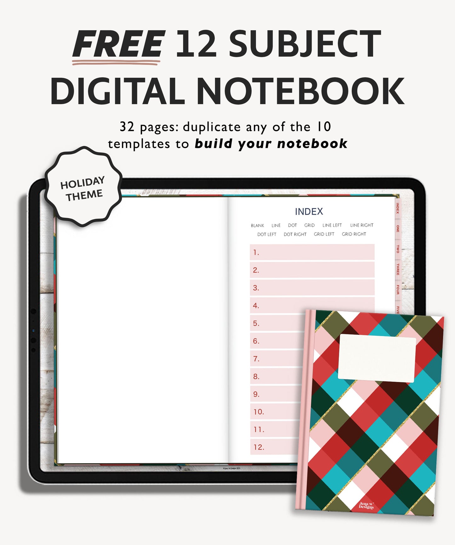 Free Digital Notebook | Holiday