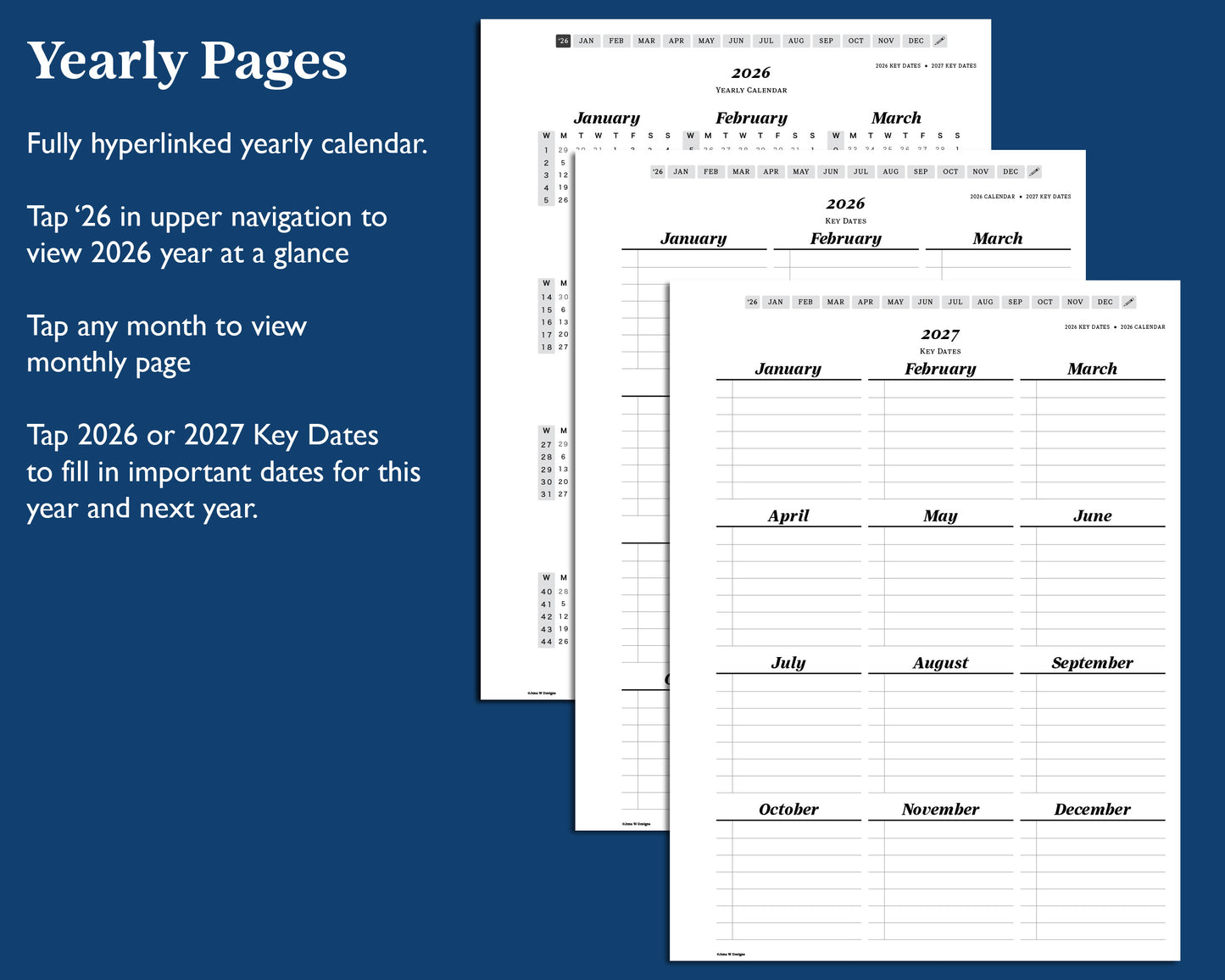 2026 Monthly Digital Planner | for Supernote