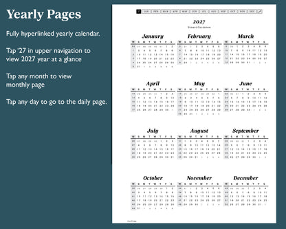 2027 Daily Journal | for reMarkable 2, Paper Pure, & Paper Pro