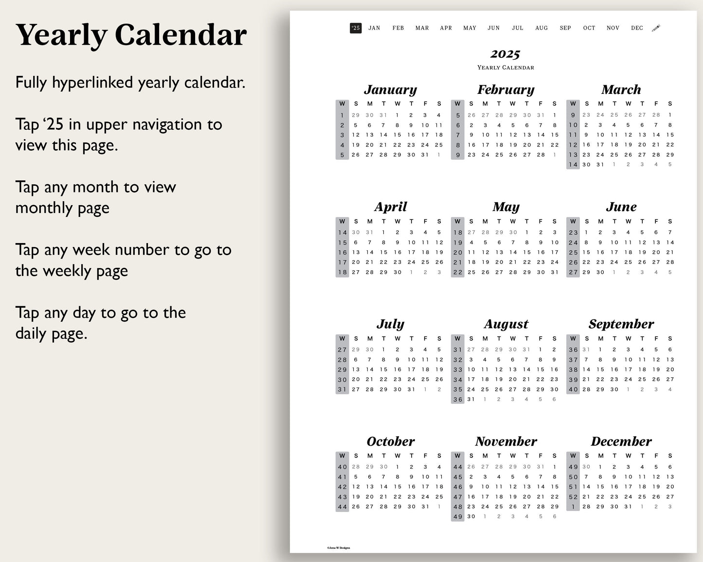 2025 Daily Planner | for reMarkable Paper Pro