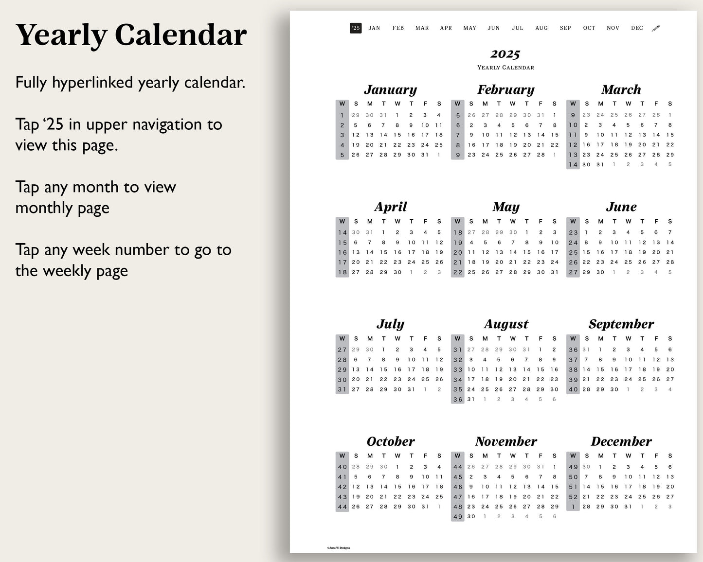 2025 Weekly Planner | for reMarkable Paper Pro