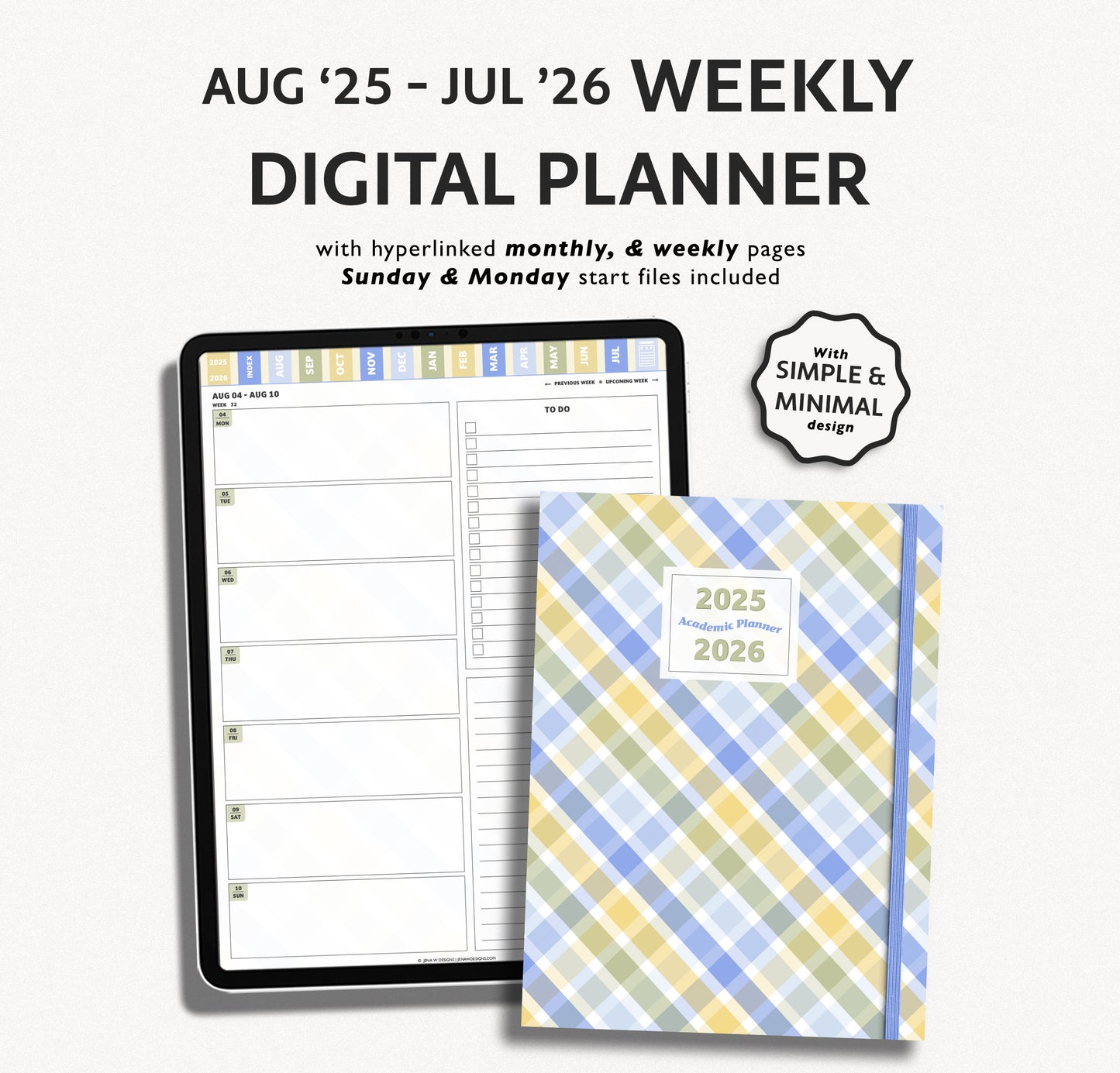 2025 - 2026 Mid Year Student Planner - Playful Academic Collection