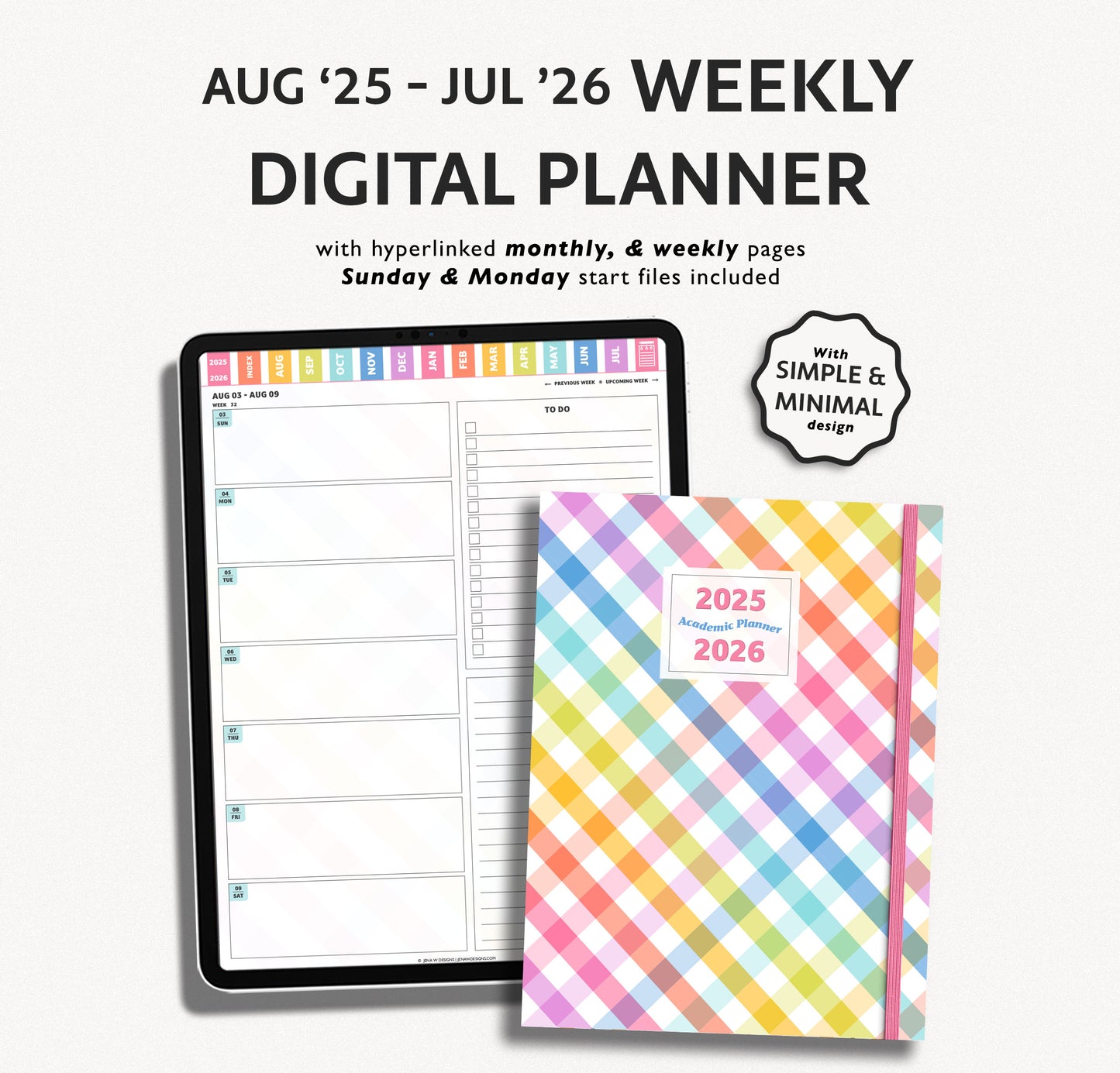 2025 - 2026 Mid Year Student Planner - Playful Academic Collection