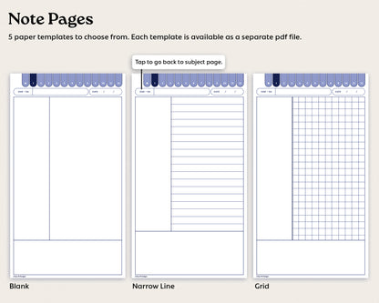 12 Subject Cornell Notebook | for reMarkable Paper Pro Move